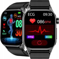 SMARTWATCH ZEGAREK DLA SENIORA EKG POMIAR CUKRU PULS CIŚNIENIE TEMPERATURA