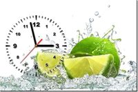 60CM 40CM ZEGAR OBRAZ LIMONKA DRUK PŁÓTNO RAMA