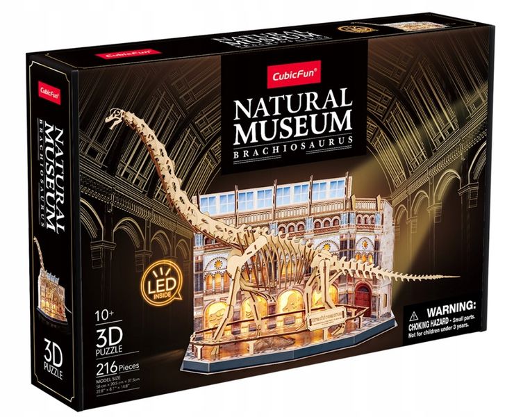 Cubic Fun Puzzle 3D Led Natural Museum Brachiozaur zdjęcie 2