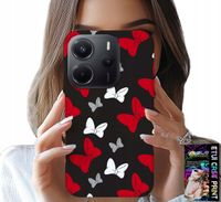 ETUI DO XIAOMI NOTE 14 4G - KOKARDKI CZERWONO BIAŁE MYSZKA, WZORY