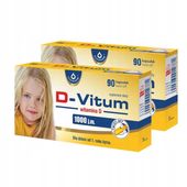 D-Vitum 1000j.m. witamina D dla dzieci po 1 roku życia 90 kaps twist-off 2x