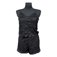 Kombinezon Damski z Krótkimi Spodenkami Lekki Wygodny Czarny Rozmiar S