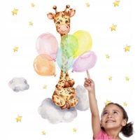 naklejka na ścianę żyrafa balony dekoracja pokoju dziecka 30x60cm ozdoba