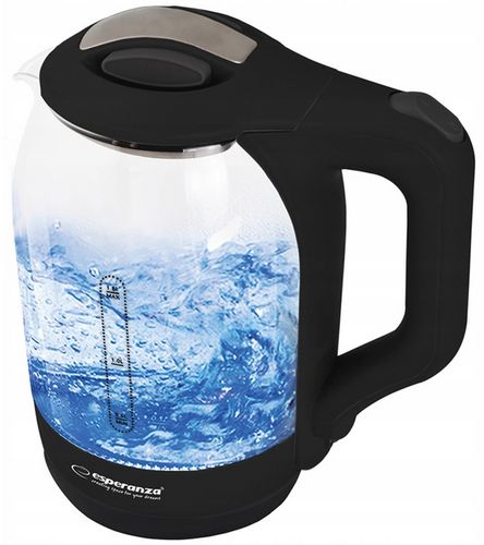 BEZPRZEWODOWY CZAJNIK ELEKTRYCZNY SZKLANY LED 1,7L CZARNY MOCNY na Arena.pl