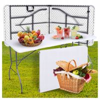 STÓŁ OGRODOWY PLASTIKOWY Rozkładany Składany Cateringowy Turystyczny 180 cm