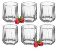 Komplet zestaw 6 szklanek do napojów wody drinków 360 ml geometryczny wzór