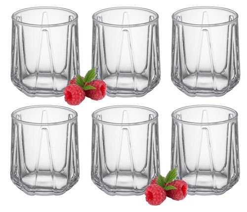 Komplet zestaw 6 szklanek do napojów wody drinków 360 ml geometryczny wzór na Arena.pl