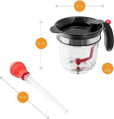 Pojemnik separator tłuszczu z sitkiem i miarką na Arena.pl