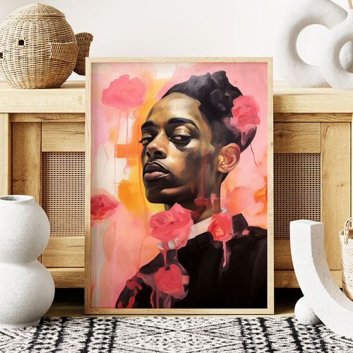 Plakat portret różowe kolory 29,7x42 cm A3 na Arena.pl