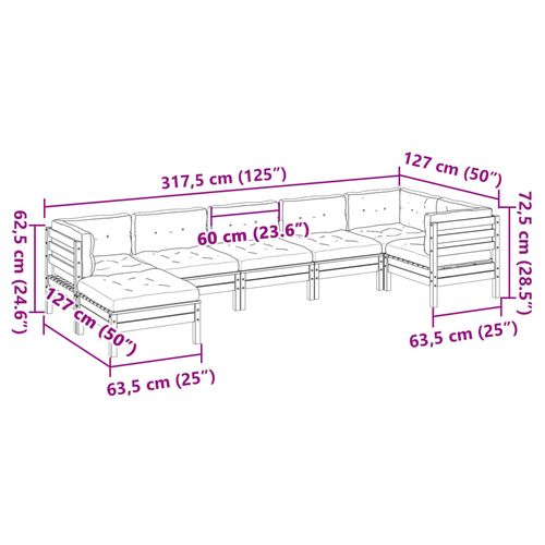 7-cz. zestaw wypoczynkowy do ogrodu, z poduszkami, daglezja na Arena.pl