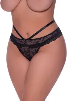 magic silk exposed plus size figi z koronką i wycięciem czerwone