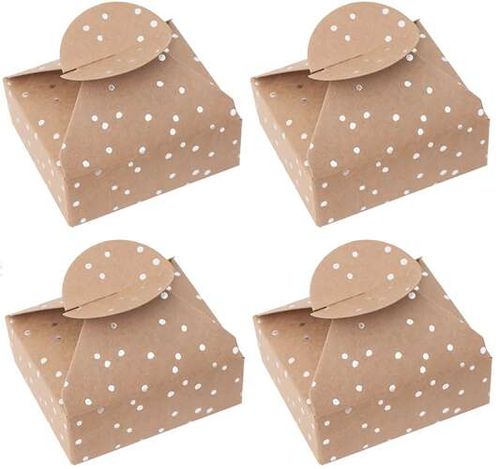 PUDEŁKA SKŁADANE CANDY BOX 6X7,5X2,5CM SREBRNE KROPECZKI 4 SZT DPBO-052 DP na Arena.pl