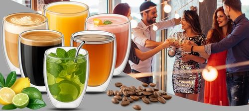 SZKLANKI DO KAWY LATTE HERBATY 350ml TERMICZNE Z PODWÓJNYM DNEM ZESTAW na Arena.pl