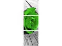 90X30CM LIMONKOWA RÓŻA DESKACH TRÓJ OBRAZ DRUK