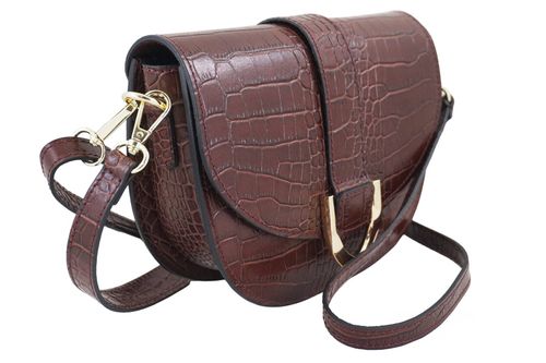 Listonoszka damska croco - Brązowa na Arena.pl