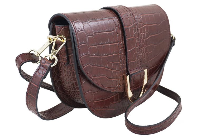 Listonoszka damska croco - Brązowa zdjęcie 2