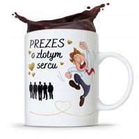 Dla Prezesa Viceprezesa Kubek O Złotym Sercu Z Nadrukiem Ze Zdjęciem