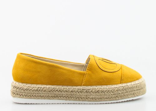 ŻÓŁTE ESPADRYLE PLATFORMY MODNE ZAMSZ LOGO 38 na Arena.pl