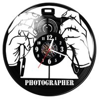 Zegar ścienny z płyty winylowej Fotograf 1279.14