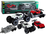 Auto Terenowe Białe Laweta Pojazd Sportowy Zestaw