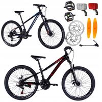 ROWER GÓRSKI 24 CALE AMORTYZACJA HAMULCE TARCZOWE WZROST 110-145cm + 7 LAT