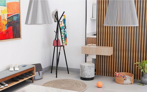 Wieszak stojak na ubrania MARK ADLER stojący stalowy 9 haczyków czarny na Arena.pl