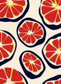 Plakat 13x18cm Nowoczesny Owoce I Grejfrut I Pop Art Vintage do Salonu