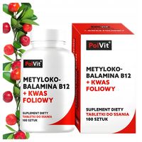 Metylokobalamina B12 i Kwas foliowy 100 tabl. do ssania Niedobory Anemia
