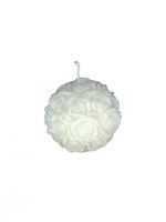 Świeca Dekoracyjna Biała Sojowa Naturalna Ozdobna Prezent Róże Koło L