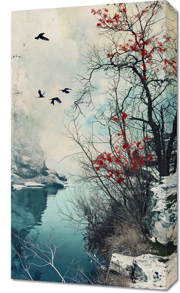 Obraz 40x70cm Zimowy Brzask Ptaków zdjęcie 1