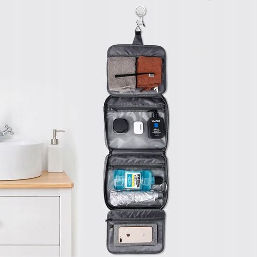 KOSMETYCZKA PODRÓŻNA męska wisząca z haczykiem rozkładana Pojemny organizer na Arena.pl