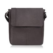 listonoszka męska na ramię klasyczna ze skóry naturalnej brązowa