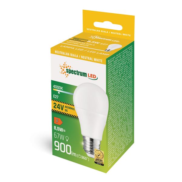LED GLS E-27 24V AC/DC 8.5W NW SPECTRUM zdjęcie 2