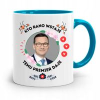 Kubek Błękitny Politycy Premier Mateusz Morawiecki Z Nadrukiem Ze Zdjęciem