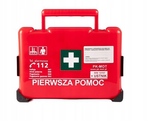APTECZKA pierwszej pomocy PRZEMYSŁOWA ZAKŁADOWA DO FIRMY DIN 13157 + wiesza na Arena.pl