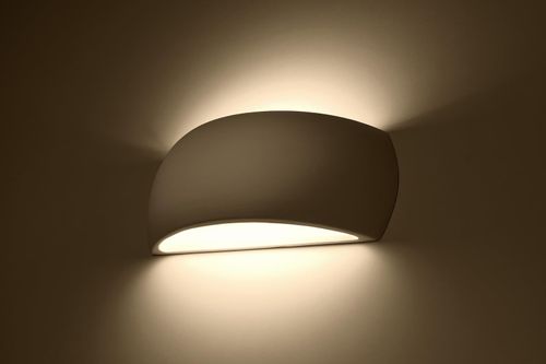 LAMPA ścienna SL.0835 ceramiczna OPRAWA półokrągły kinkiet biały na Arena.pl