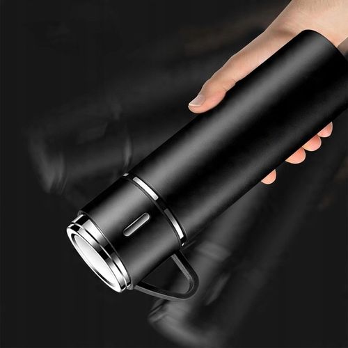 Termos Kubek DO KAWY HERBATY z dzióbkiem VACUUM LOCK STALOWY CZARNY na Arena.pl