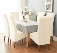 Pokrowiec Na Krzesło Xl Ecru Żakard Prostokątny