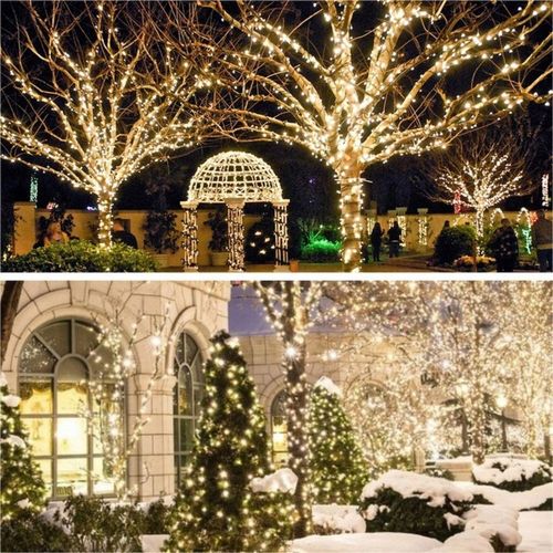 LAMPKI CHOINKOWE 300 LED STAŁE + FLASH ZEWNĘTRZNE ŚWIATEŁKA BIAŁE CIEPŁE na Arena.pl