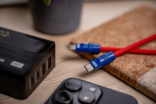 Kabel Newell USB-C - USB-C 100 W, 1,5 m, silikonowy, czerwono-granatowy na Arena.pl