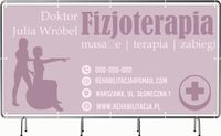 BANER REKLAMOWY oczkowany 100x50cm projekt w cenie FIZJOTERAPIA