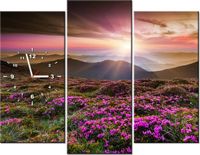 90CM 70 ZEGAR 3 ELEM PIĘKNY KRAJOBRAZ SCIENNY DRUK