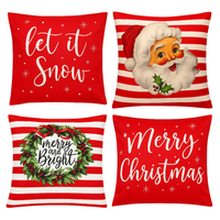 Poszewki Świąteczne Na Poduszki Mikołaj Wianek 4Szt