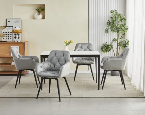 Krzesło JORK360 - aksamit srebrno-szary / nogi czarne x 1 na Arena.pl