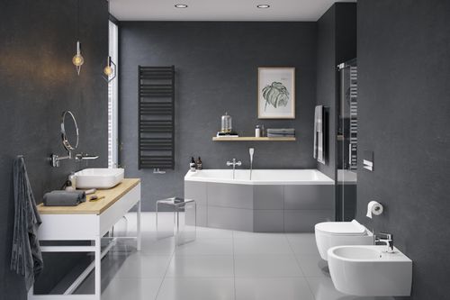 Horos grzejnik łazienkowy 146x50 cm, czarny soft na Arena.pl