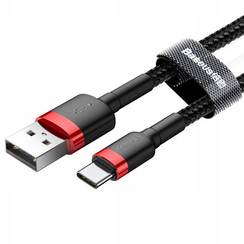 Kabel USB do USB-C Baseus Cafule 2A 3m (czerwono-czarny) na Arena.pl