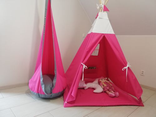 NAMIOT TIPI WIGWAM DOMEK DLA DZIECI OKNO RÓŻOWY na Arena.pl