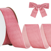 Aksamitna Wstążka Dekoracyjna Różowa 4 cm x 9 m do Prezentów i Kokard