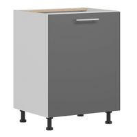 Tiffany T-19/D60 Szary połysk MDF szafka dolna, drzwi, półka, szybko