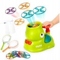 WYRZUTNIA DYSKÓW DLA DZIECI + AKCESORIA 8 DYSKÓW SIATKI OKULARY NA PREZENT